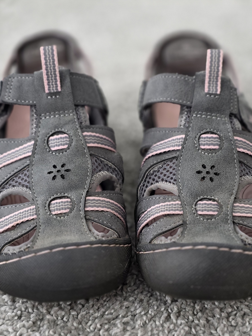 Grey and Pink Outdoor Sandals